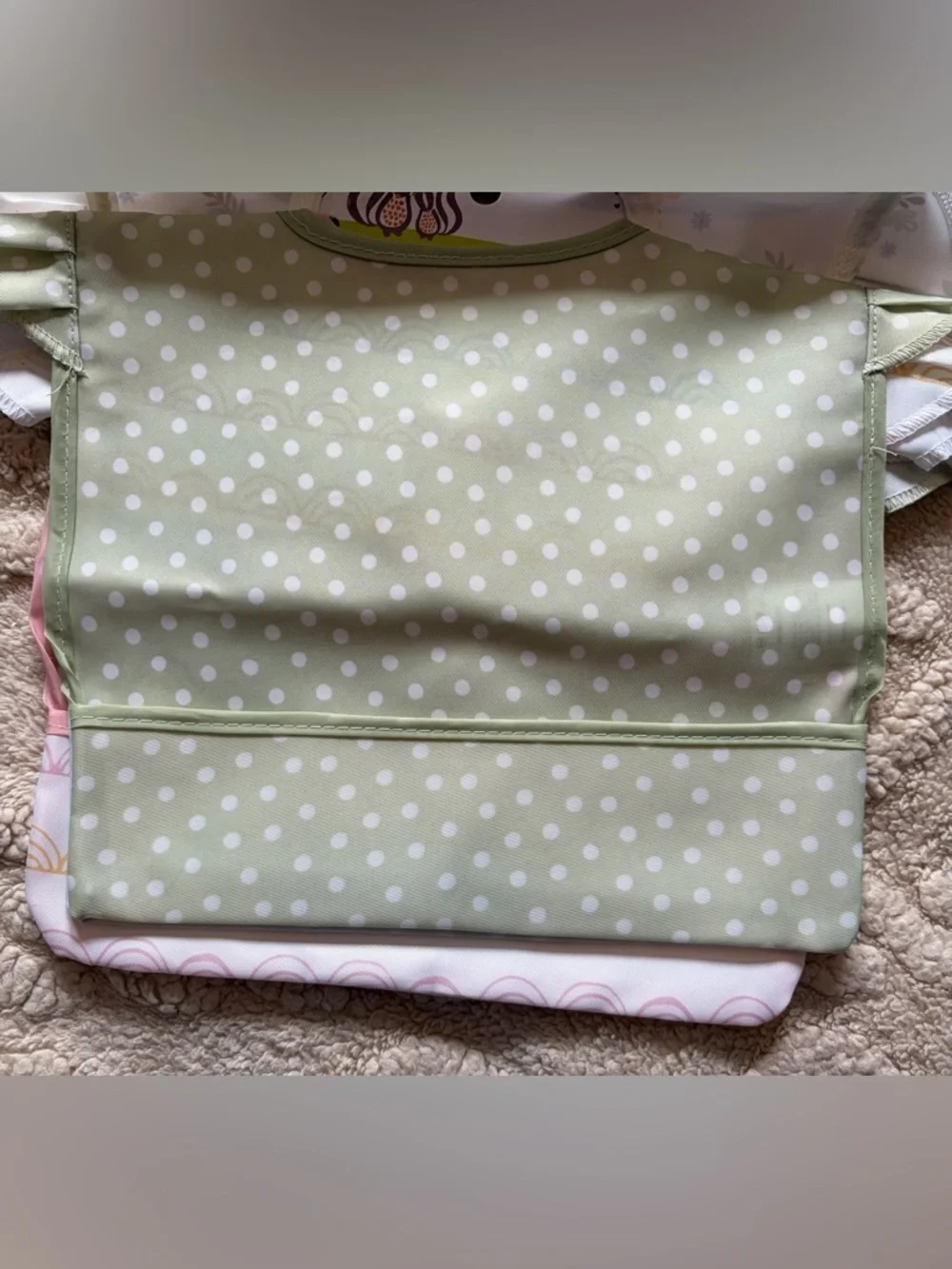 Baby Girl Bib Lot - NWT Bibs Pacifier Clip & Muslin Burp Cloths, 15 Piece Bundle